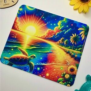 Vibrant Tropical Beach Mouse Pad